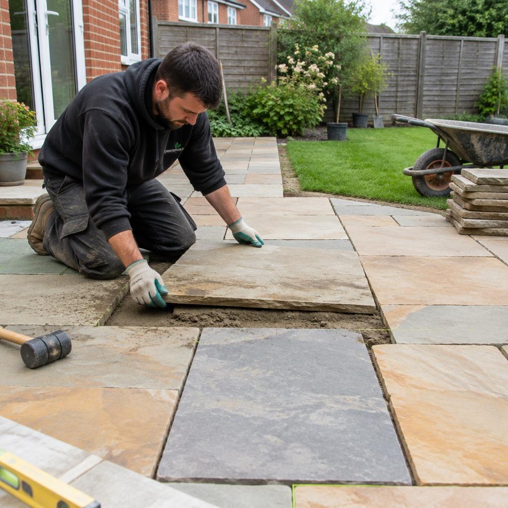 Laying a stone patio